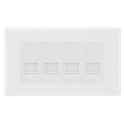 BG White Moulded 4 Gang RJ11 Telephone Socket Euro Module - White Insert by British General (BG-NWMRJ114W)