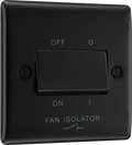 BG NFB15 Nexus Metal Matt Black 1 Gang 10A Triple Pole Fan Isolator Switch