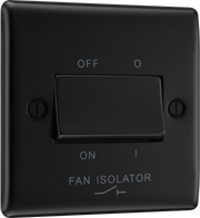 BG NFB15 Nexus Metal Matt Black 1 Gang 10A Triple Pole Fan Isolator Switch by British General (BG-NFB15-Shopify-SA_1)