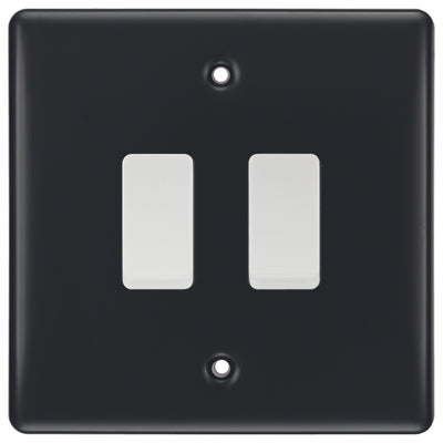 BG Part M 2 Gang Switch 1x Intermediate 1x 2 Way Custom Grid Light Switch