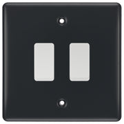 BG Part M 2 Gang Switch 1x Intermediate 1x 2 Way Custom Grid Light Switch