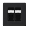 BG Evolve Matt Black 2 Gang RJ45 Data Socket PCDMBRJ452B Black Inserts by British General (BG-PCDMBRJ452B)