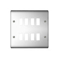 BG Nexus GNPC8 Grid Polished Chrome 8 Gang Front Plate