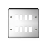 BG Nexus GNPC8 Grid Polished Chrome 8 Gang Front Plate by British General (BG-GNPC8-2)