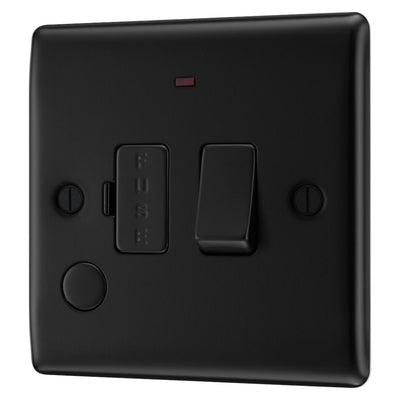 BG Nexus Matt Black 13A Flex Output Neon Switched Fused Connection Unit NFB53 with 35mm Steel Back Box