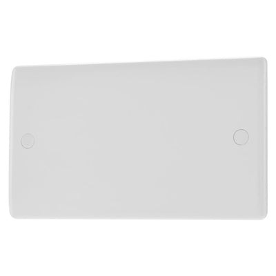 BG 895 Moulded Round Edge | White | 2 Gang Blank Plate