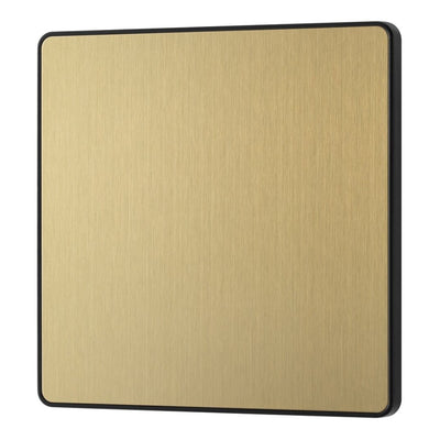 BG Evolve Satin Brass Single Blank Plate PCDSB94B with 25mm Steel Back Box