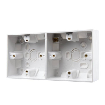 BG 909 Moulded Square Edge | White | 37mm | 2x 1 Gang Dual Surface Pattress by British General (BG-909)
