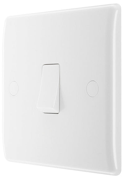 BG 813 Moulded Round Edge | White | 1 Gang 10AX Intermediate Plate Switch by British General (BG-813)