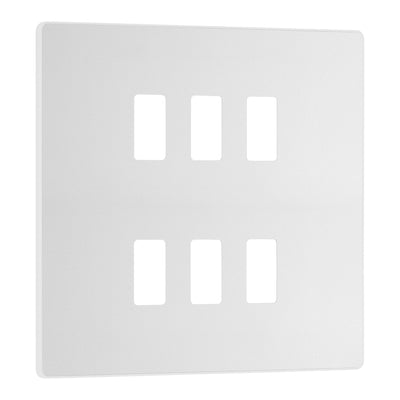 BG Evolve Pearlescent White 6 Gang Dual Mode LED Dimmer Light Switch 2 Way Custom Switch