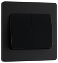 BG Evolve PCDMB42WB Matt Black 2 Gang 20A 16AX 2 Way Switch-Black Insert