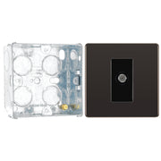 BG Screwless Black Nickel Single Satellite Socket FBN64 with 35mm Steel Back Box