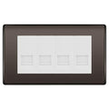 BG Nexus Black Nickel 4 Gang RJ11 Telephone Socket Euro Module - White Insert