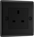 BG NFB23B Nexus Metal Matt Black 1G 13A Unswitched Socket Black Insert
