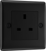 BG NFB23B Nexus Metal Matt Black 1G 13A Unswitched Socket Black Insert by British General (BG-NFB23B-Shopify-SA_1)