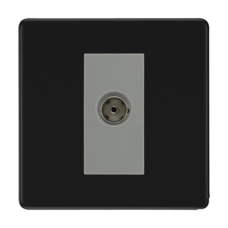 BG Screwless Matt Black Co-axial Socket FFB60G