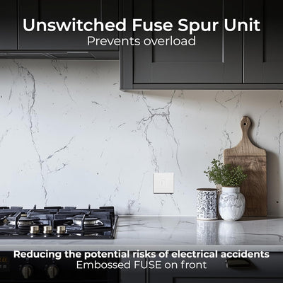 BG 952 Moulded Square Edge | White | 13A Unswitched Fused Connection Unit by British General (BG-952)