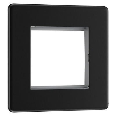 BG Screwless Matt Black 45W USB Wall Socket Euro Module USB-A & C - White Insert