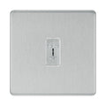 BG Screwless Brushed Steel 1 Gang 2 Way SP Emergency Light Test Key Grid Switch