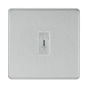 BG Screwless Brushed Steel 1 Gang 2 Way SP Emergency Light Test Key Grid Switch by British General (BG-SCREWLESS-BS-1GANG-2Way-EMG-LTG-TEST)