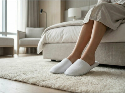 Corby Rossendale Closed Toe Disposable Slippers in White, Qty 100