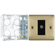 BG Nexus Antique Brass Single Satellite Socket NAB64 with 35mm Steel Back Box