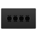 BG Evolve Black Chrome 4 Gang Custom Grid Dimmer Light Switch PCDBC84B