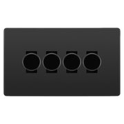 BG Evolve Black Chrome 4 Gang Custom Grid Dimmer Light Switch PCDBC84B by British General (Evolve-BC-CUSTOM-4GANG-4xDIMMER-2WAY)
