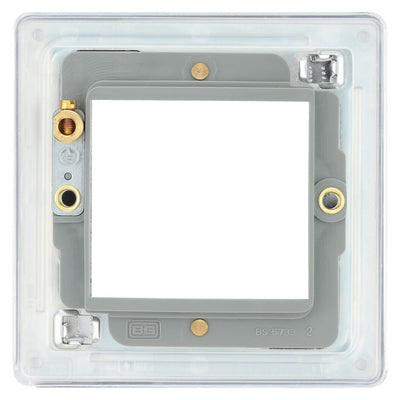 BG Polished Chrome 45W USB Wall Socket Euro Module USB-A & C - White Insert