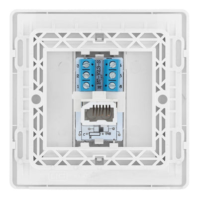 BG Evolve Brushed Steel 1 Gang Secondary Telephone Socket PCDBSBTS1W with 35mm Steel Back Box