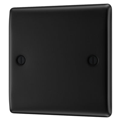 BG Nexus Matt Black Single Blanking Plate NFB94 with 35mm Steel Back Box
