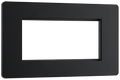 BG Evolve PCDMBEMR4B Matt Black 4 Euro Module Front Plate-Black Insert