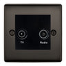 BG Nexus Metal Black Nickel TV & FM Socket NBN66B by British General (BG-NBN66B)