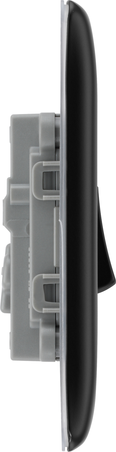 BG NFB13 Nexus Metal Matt Black 1 Gang 20A 16AX Intermediate Plate Switch