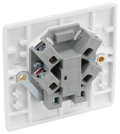BG 856 Moulded Round Edge | White | 13A Neon Unswitched Fused Connection Unit by British General (BG-856)