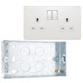BG Evolve Pearlescent White 13A Double Socket PCDCL22W with 25mm Steel Back Box