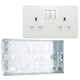 BG Evolve Pearlescent White 13A Double Socket PCDCL22W with 25mm Steel Back Box