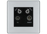 BG Screwless Polished Chrome TV/FM/2x SAT Quadplex Socket – Black Insert by British General (BG-FPCTVFMSAT2B)
