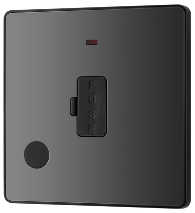 Switches: BG Evolve Black Chrome Screwless Switches & Sockets Black Inserts Full Range PCDBC12B - Single Light Switch 20A by British General (BG-EVOLVE-BLACK-CHROME-PCDBC12B)