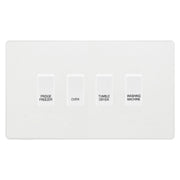 BG Evolve Pearlescent White Custom Appliance Grid Switch 4 Gang Screwless by British General (BG-PW-4GANG-APPLIANCE)