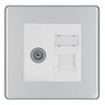 BG Screwless Polished Chrome TV Aerial & RJ45 CAT6 Data Socket - White Insert by British General