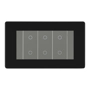 BG Nexus Screwless Matt Black Triple Master Touch Dimmer Switch - Grey Insert by British General (BG-EMTDMG+FFBEMR4)