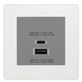 BG Evolve Pearl White 45W USB Wall Socket Euro Module USB-A & C - Grey Insert