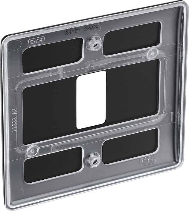 BG RNFB1 Nexus Metal Matt Black 1 Module Grid Front Plate