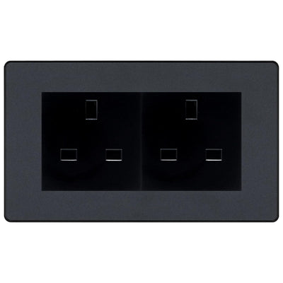 BG Evolve Matt Grey 4 Gang 13A Unswitched Socket - PCDMG4GUSSB by British General (BG-PCDMG4GUSSB)
