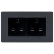 BG Evolve Matt Grey 4 Gang 13A Unswitched Socket - PCDMG4GUSSB by British General (BG-PCDMG4GUSSB)
