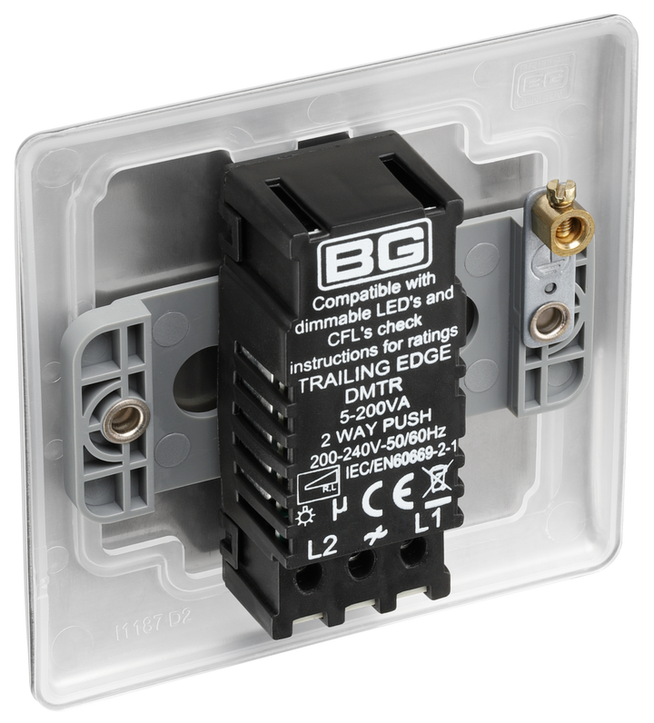 NBS81 Back - This trailing edge single dimmer switch from British General allows you to control your light levels and set the mood.