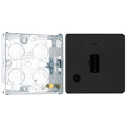 BG Evolve Matt Black 13A Flex Outlet Neon Unswitched Fused Connection Unit PCDMB54B with 25mm Steel Back Box