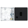 BG Evolve Matt Black 13A Flex Outlet Neon Unswitched Fused Connection Unit PCDMB54B with 25mm Steel Back Box