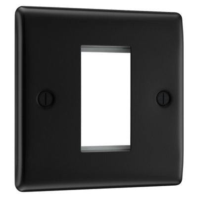 BG Nexus Matt Black Single Secondary Telephone Socket, Screw Terminal - White Insert
